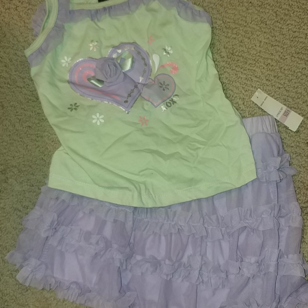 NWT Girls 2 Pc Skirt Outfit 6